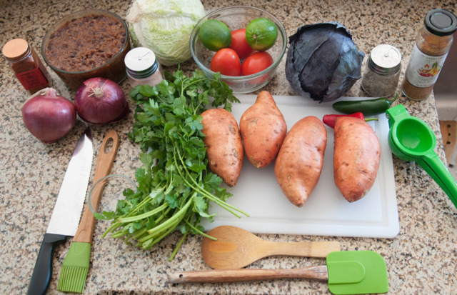 NO MEAT HERE: Chef Ahki bought all her ingredients for the meal from the DeKalb Farmers Market.